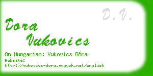dora vukovics business card